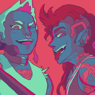 two dudes from good omens go punk and have fun
